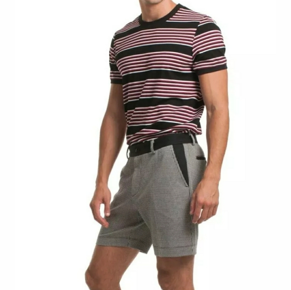 Mr Turk black white twill shorts